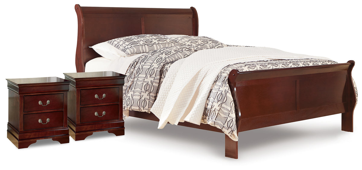 Hoover Furniture Outlet - Ashley Furniture - Alisdair Queen Sleigh Bed and 2 Nightstands - Queen Sleigh Bed and 2 Nightstands - B376B30