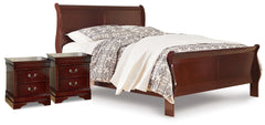 Hoover Furniture Outlet - Ashley Furniture - Alisdair Queen Sleigh Bed and 2 Nightstands - Queen Sleigh Bed and 2 Nightstands - B376B30