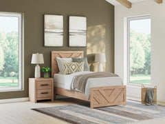 Hoover Furniture Outlet - Ashley Furniture - Sanginlane Twin Panel Bed - Twin Panel Bed - B3787B2