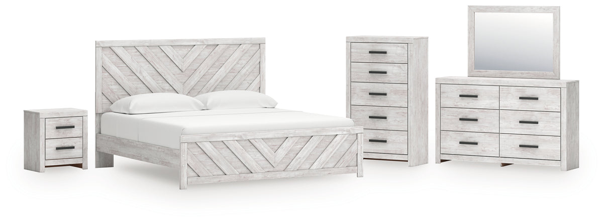 Hoover Furniture Outlet - Ashley Furniture - Cayboni King Panel Bed, Dresser, Mirror, Chest and Nightstand - King Panel Bed, Dresser, Mirror, Chest and Nightstand - B3788B17
