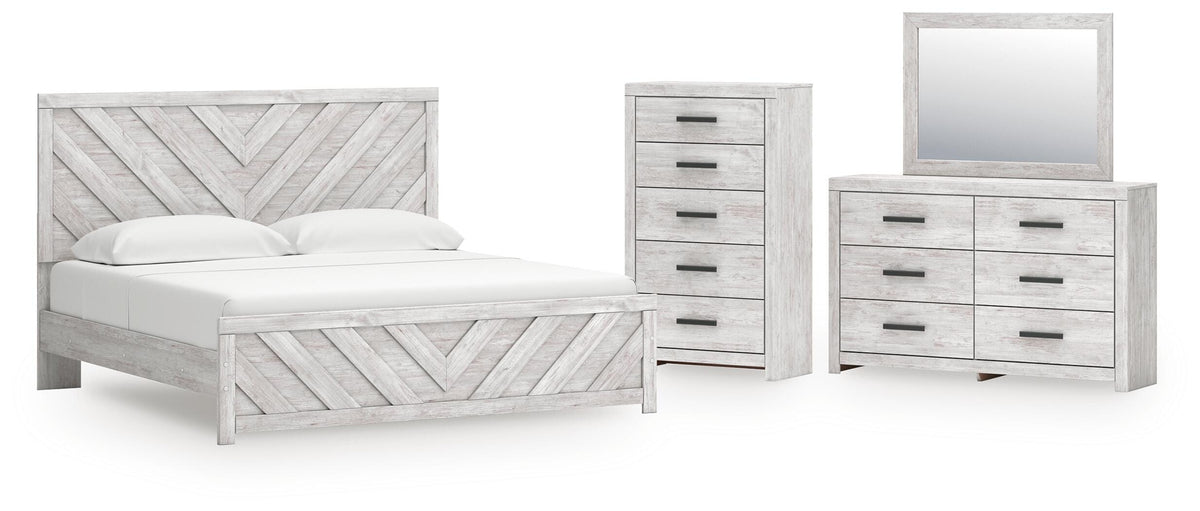 Hoover Furniture Outlet - Ashley Furniture - Cayboni King Panel Bed, Dresser, Mirror and Chest - King Panel Bed, Dresser, Mirror and Chest - B3788B18