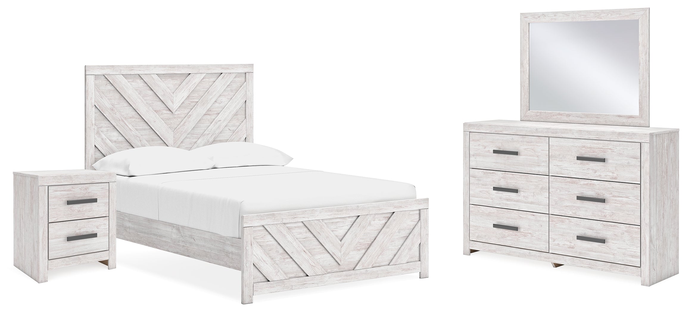 Hoover Furniture Outlet - Ashley Furniture - Cayboni Full Panel Bed, Dresser, Mirror and Nightstand - Full Panel Bed, Dresser, Mirror and Nightstand - B3788B14