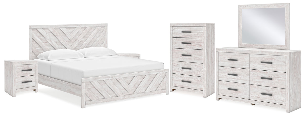 Hoover Furniture Outlet - Ashley Furniture - Cayboni King Panel Bed, Dresser, Mirror, Chest and 2 Nightstands - King Panel Bed, Dresser, Mirror, Chest and 2 Nightstands - B3788B12