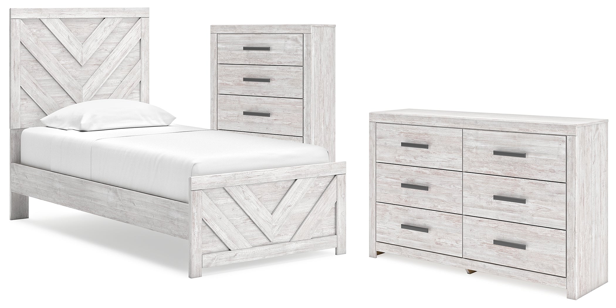 Hoover Furniture Outlet - Ashley Furniture - Cayboni Twin Panel Bed, Dresser and Chest - Twin Panel Bed, Dresser and Chest - B3788B11