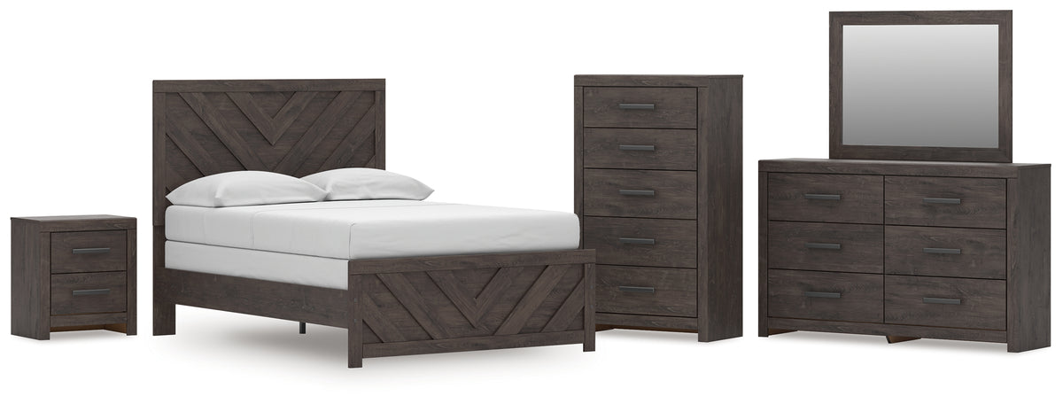 Hoover Furniture Outlet - Ashley Furniture - Prendonea Full Panel Bed, Dresser, Mirror, Chest and Nightstand - Full Panel Bed, Dresser, Mirror, Chest and Nightstand - B3789B12