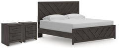 Prendonea King Panel Bed and 2 Nightstands