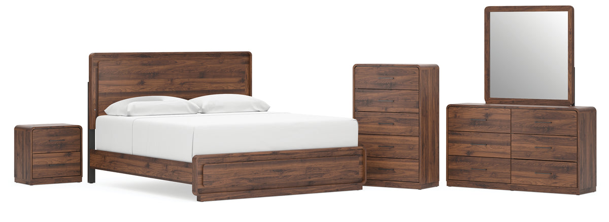 Hoover Furniture Outlet - Ashley Furniture - Fortlorn Queen Panel Bed, Dresser, Mirror, 2 Chests and 2 Nightstands - Queen Panel Bed, Dresser, Mirror, 2 Chests and 2 Nightstands - PCB386B12
