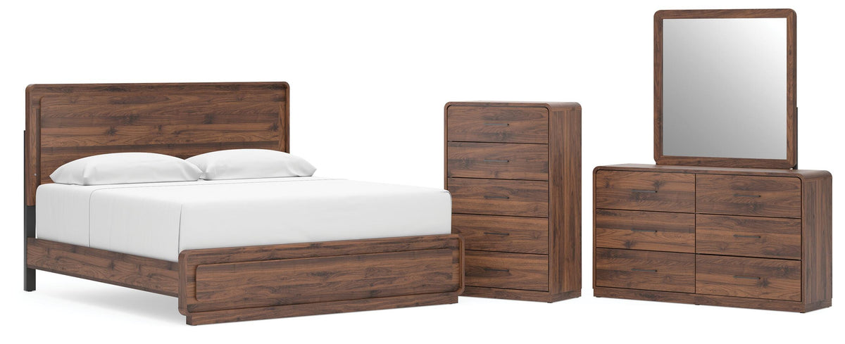 Hoover Furniture Outlet - Ashley Furniture - Fortlorn King Panel Bed, Dresser, Mirror and Chest - King Panel Bed, Dresser, Mirror and Chest - B386B15