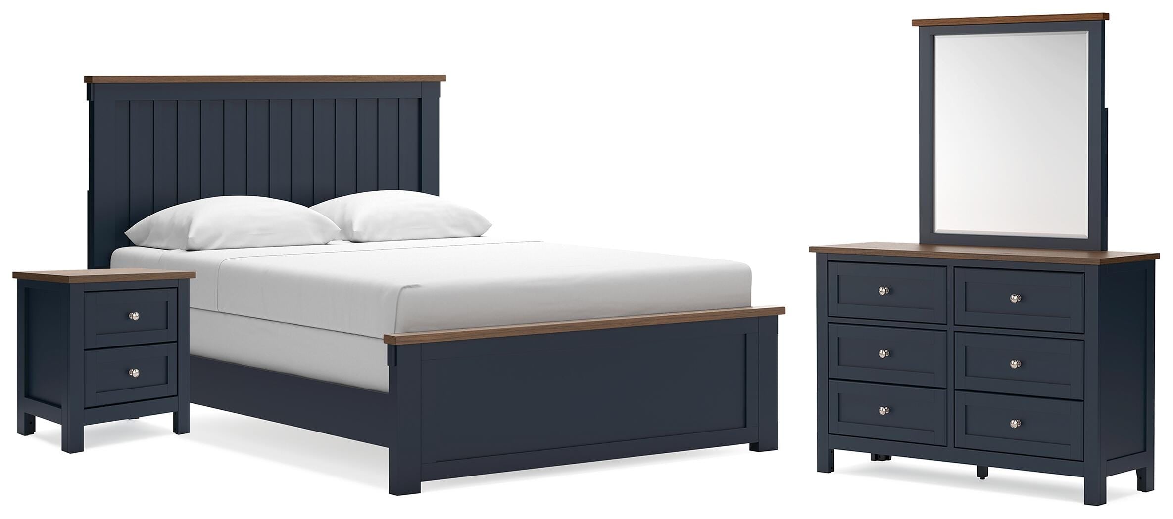 Hoover Furniture Outlet - Ashley Furniture - Landocken Queen Panel Bed, Dresser, Mirror and Nightstand - Queen Panel Bed, Dresser, Mirror and Nightstand - B414B18