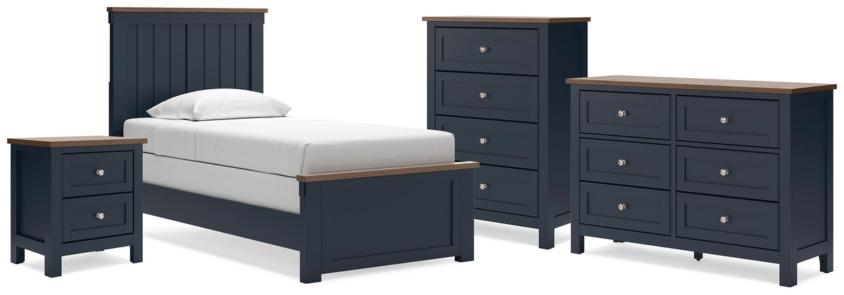Hoover Furniture Outlet - Ashley Furniture - Landocken Twin Panel Bed, Dresser, Chest and Nightstand - Twin Panel Bed, Dresser, Chest and Nightstand - B414B20