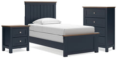 Hoover Furniture Outlet - Ashley Furniture - Landocken Twin Panel Bed, Chest and Nightstand - Twin Panel Bed, Chest and Nightstand - B414B19