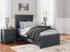 Hoover Furniture Outlet - Ashley Furniture - Landocken Twin Panel Bed - Twin Panel Bed / Brown/Blue - B414B2