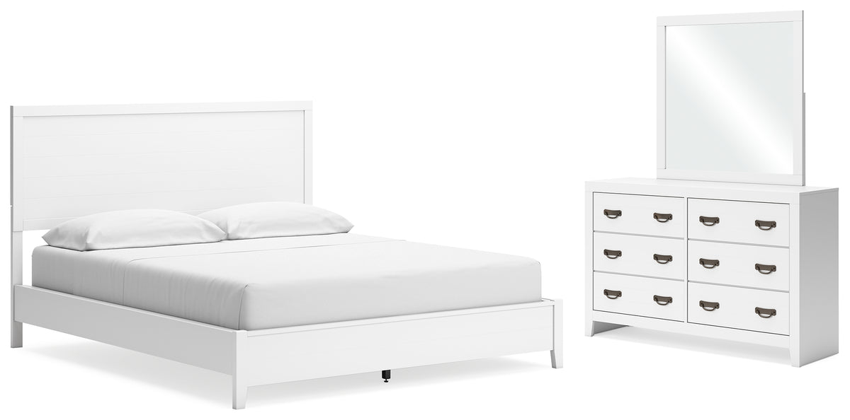 Hoover Furniture Outlet - Ashley Furniture - Binterglen California King Panel Bed, Dresser and Mirror - California King Panel Bed, Dresser and Mirror - B427B13