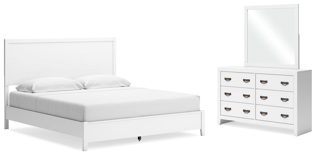 Hoover Furniture Outlet - Ashley Furniture - Binterglen King Panel Bed, Dresser and Mirror - King Panel Bed, Dresser and Mirror - B427B12
