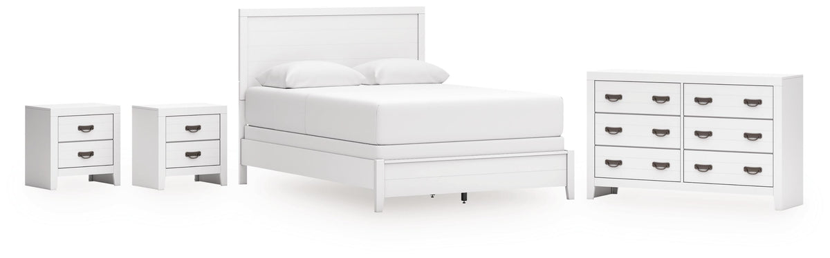Hoover Furniture Outlet - Ashley Furniture - Binterglen Queen Panel Bed, Dresser and 2 Nightstands - Queen Panel Bed, Dresser and 2 Nightstands - B427B15