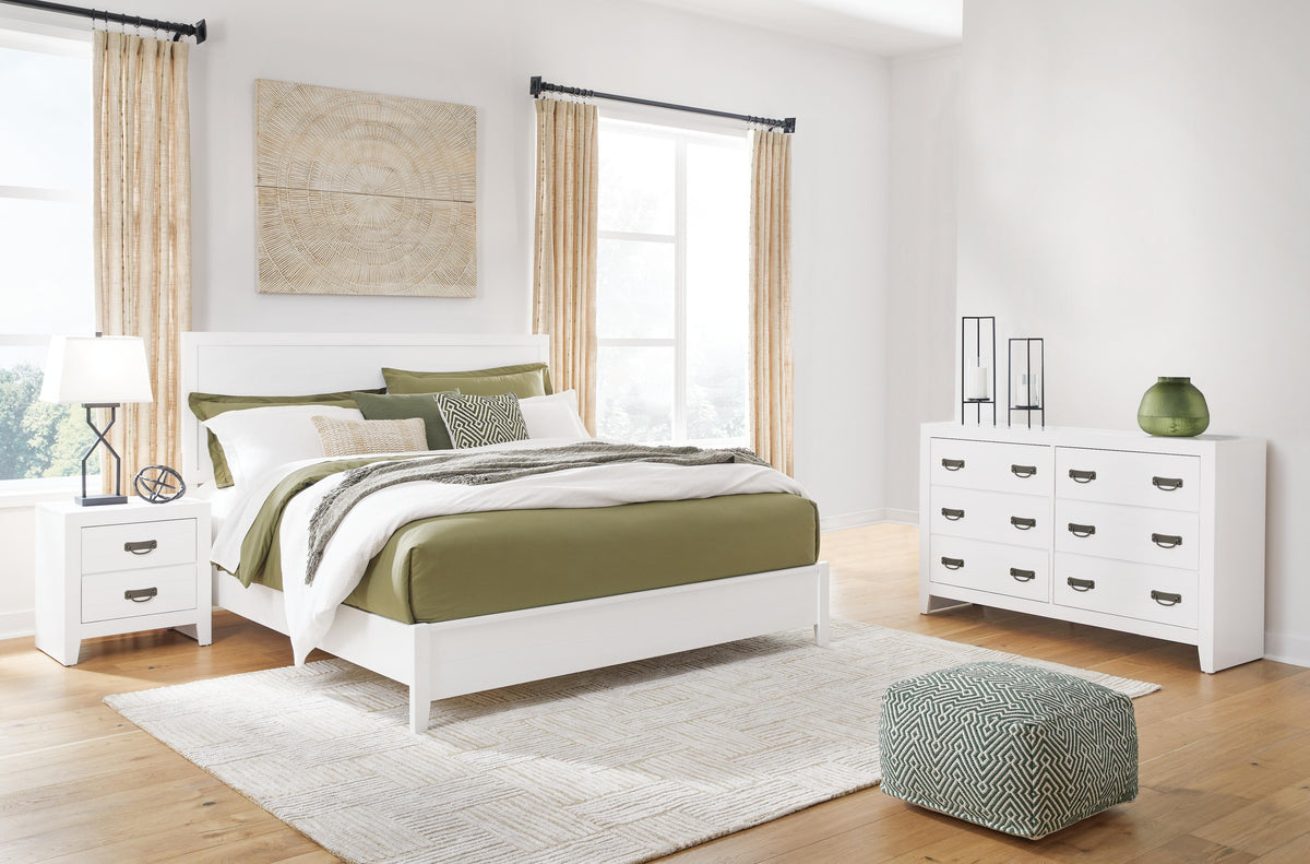 Hoover Furniture Outlet - Ashley Furniture - Binterglen Queen Panel Bed, Dresser and Nightstand - Queen Panel Bed, Dresser and Nightstand - B427B10
