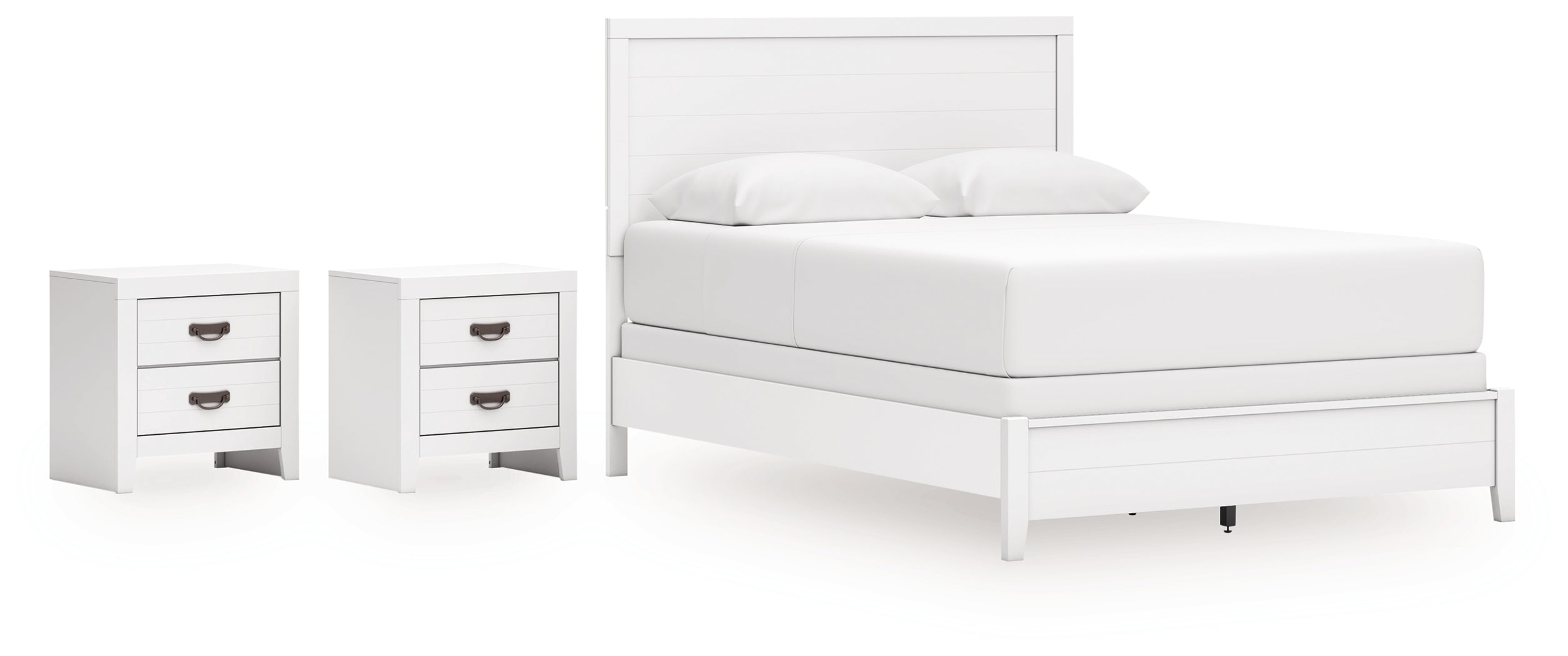 Hoover Furniture Outlet - Ashley Furniture - Binterglen Queen Panel Bed and 2 Nightstands - Queen Panel Bed and 2 Nightstands - B427B18