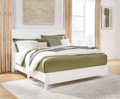Hoover Furniture Outlet - Ashley Furniture - Binterglen King Panel Bed - King Panel Bed / White - B427B8