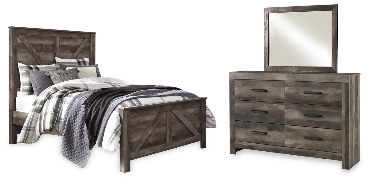 Hoover Furniture Outlet - Ashley Furniture - Wynnlow Queen Crossbuck Panel Bed, Dresser and Mirror - Queen Crossbuck Panel Bed, Dresser and Mirror - B440B10