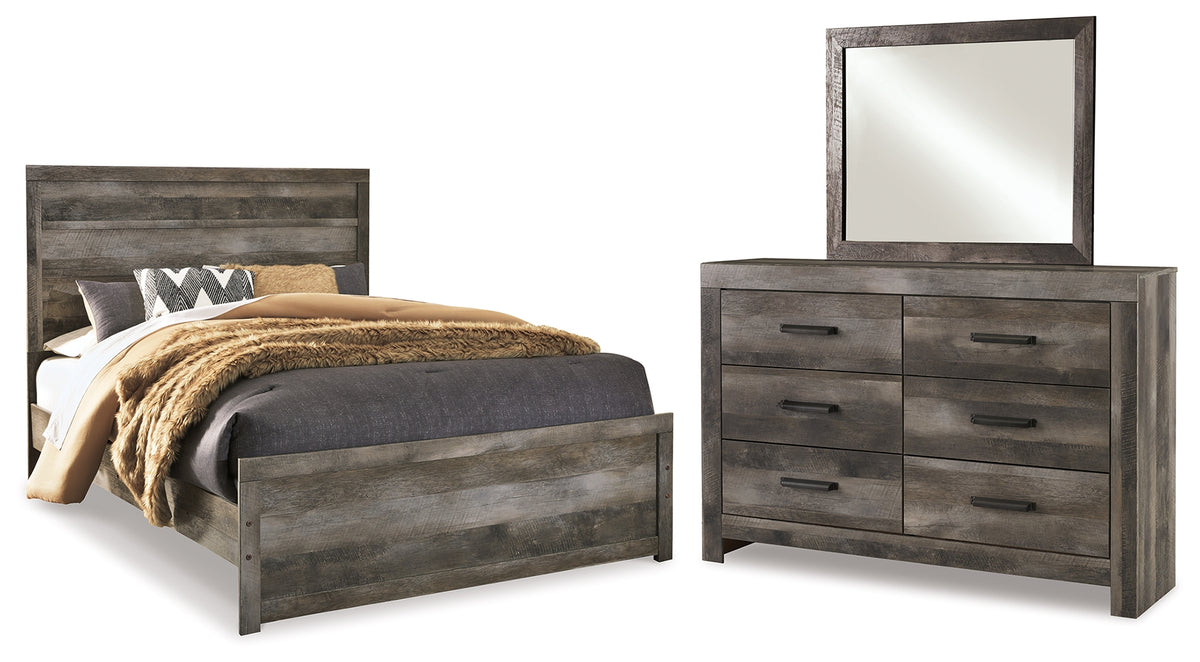 Hoover Furniture Outlet - Ashley Furniture - Wynnlow Queen Panel Bed, Dresser and Mirror - Queen Panel Bed, Dresser and Mirror - B440B3