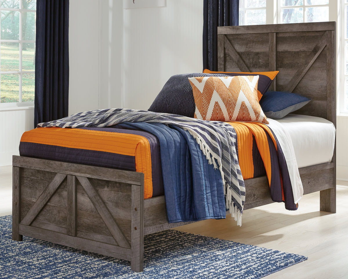 Hoover Furniture Outlet - Ashley Furniture - Wynnlow Twin Crossbuck Panel Bed - Twin Crossbuck Panel Bed - B440B16
