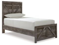 Wynnlow Twin Crossbuck Panel Bed and 2 Nightstands