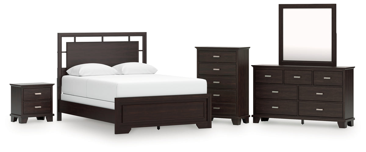 Hoover Furniture Outlet - Ashley Furniture - Covetown Queen Panel Bed, Dresser, Mirror, Chest and Nightstand - Queen Panel Bed, Dresser, Mirror, Chest and Nightstand - B441B14