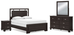 Hoover Furniture Outlet - Ashley Furniture - Covetown Queen Panel Bed, Dresser, Mirror and Nightstand - Queen Panel Bed, Dresser, Mirror and Nightstand - B441B12