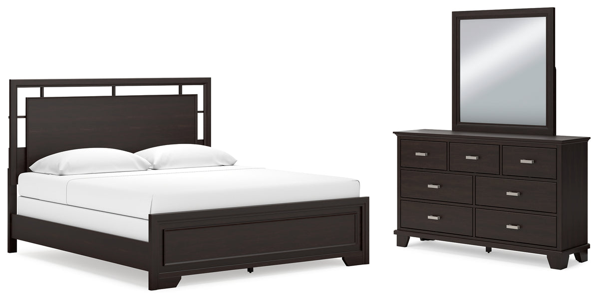 Hoover Furniture Outlet - Ashley Furniture - Covetown King Panel Bed, Dresser and Mirror - King Panel Bed, Dresser and Mirror - B441B10
