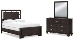 Hoover Furniture Outlet - Ashley Furniture - Covetown Full Panel Bed, Dresser and Mirror - Full Panel Bed, Dresser and Mirror - B441B5