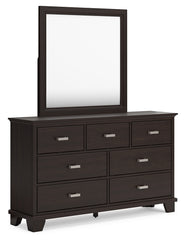 Covetown Queen Panel Bed, Dresser, Mirror, Chest and Nightstand