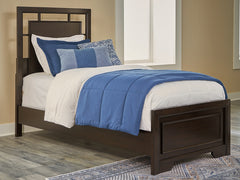 Hoover Furniture Outlet - Ashley Furniture - Covetown Twin Panel Bed - Twin Panel Bed / Dark Brown - B441B2