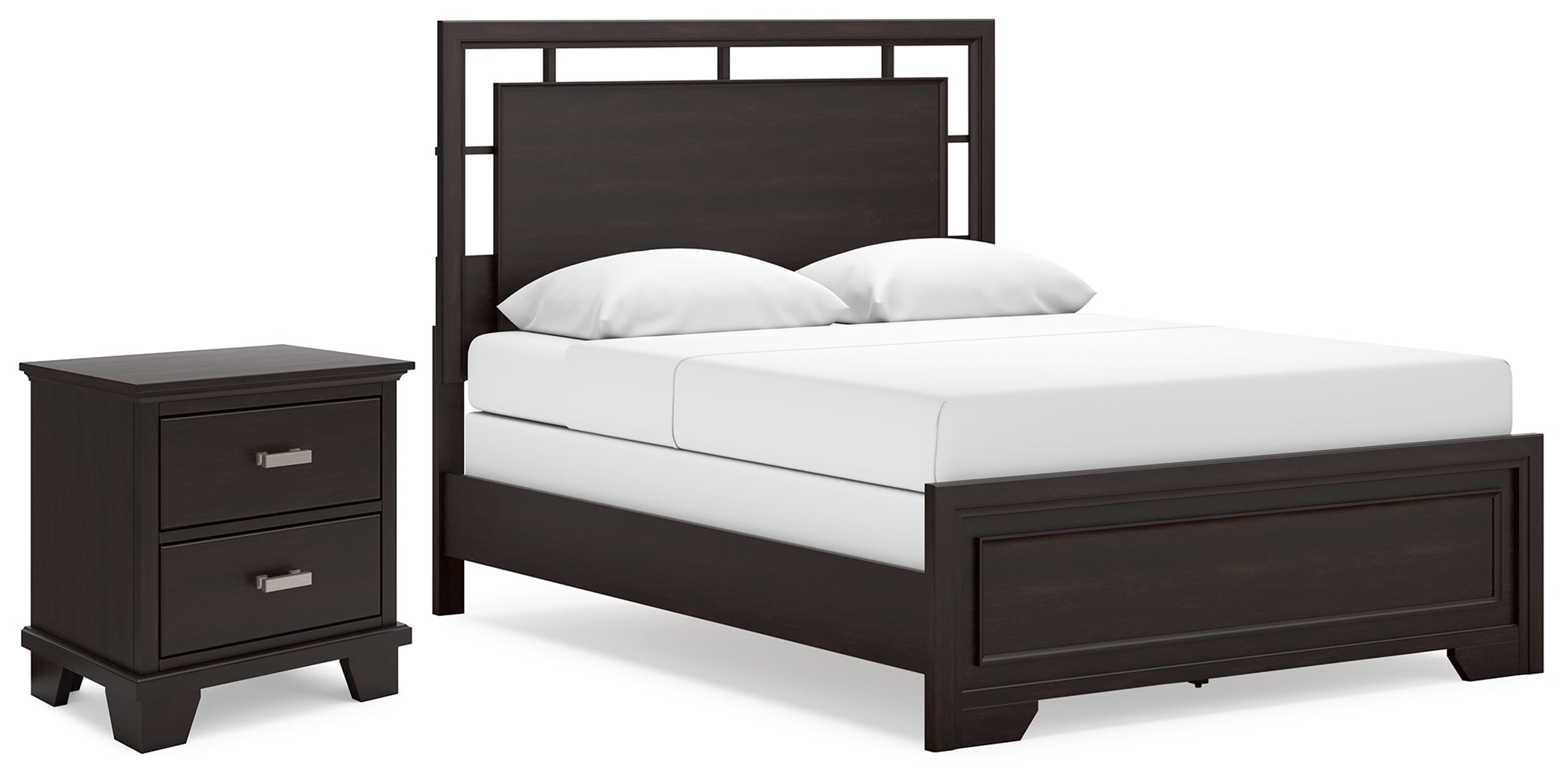 Hoover Furniture Outlet - Ashley Furniture - Covetown Queen Panel Bed and Nightstand - Queen Panel Bed and Nightstand - B441B17