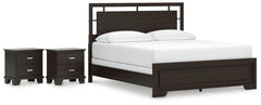 Hoover Furniture Outlet - Ashley Furniture - Covetown California King Panel Bed and 2 Nightstands - California King Panel Bed and 2 Nightstands - B441B18