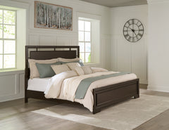 Hoover Furniture Outlet - Ashley Furniture - Covetown California King Panel Bed - California King Panel Bed / Dark Brown - B441B9