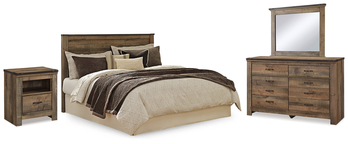 Hoover Furniture Outlet - Ashley Furniture - Trinell King/California King Panel Headboard, Dresser, Mirror and Nightstand - King/California King Panel Headboard, Dresser, Mirror and Nightstand - B446B99