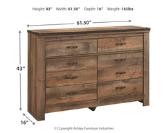 Trinell Twin Bookcase Storage Bed, Dresser and Nightstand