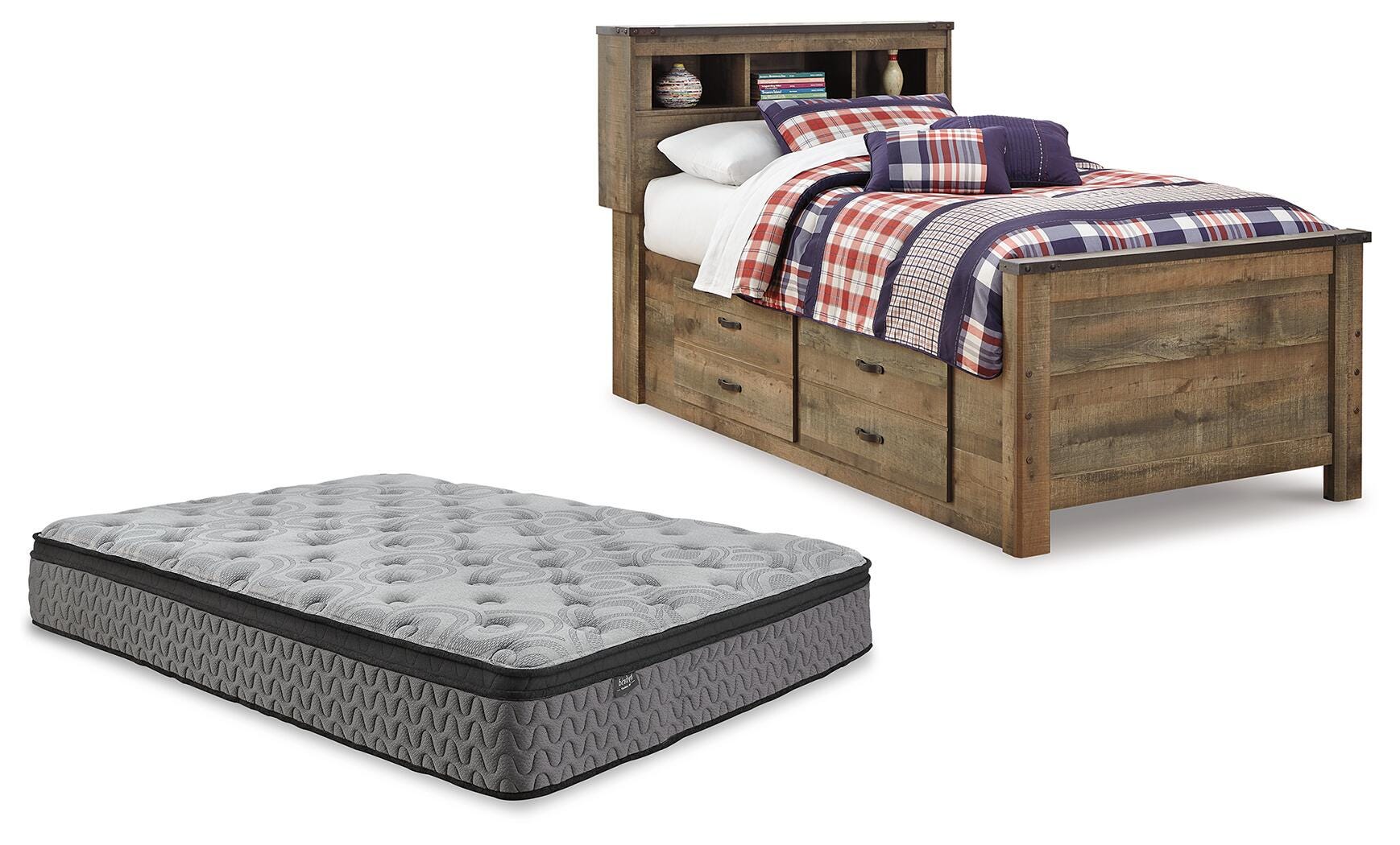 Hoover Furniture Outlet - Ashley Furniture - Trinell Twin Bookcase Bed with Mattress - Twin Bookcase Bed with Mattress - B446B106