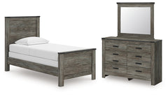 Frandern Twin Panel Bed, Dresser and Mirror