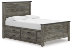Hoover Furniture Outlet - Ashley Furniture - Frandern Full Panel Bed with Storage - Full Panel Bed with Storage / Black/Gray - B4480B24