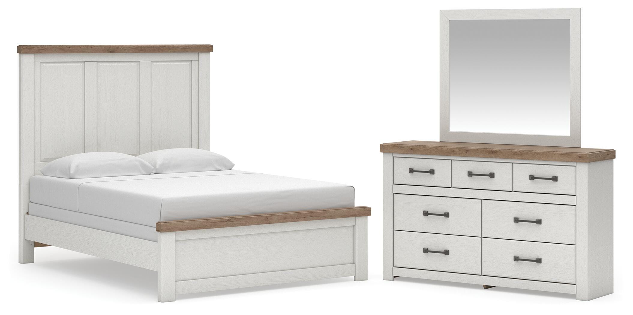 Hoover Furniture Outlet - Ashley Furniture - Savonport Queen Panel Bed, Dresser and Mirror - Queen Panel Bed, Dresser and Mirror - B4615B8