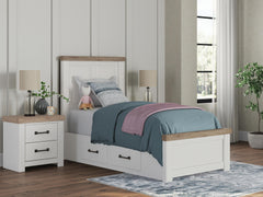Hoover Furniture Outlet - Ashley Furniture - Savonport Twin Panel Bed with Storage - Twin Panel Bed with Storage - B4615B18
