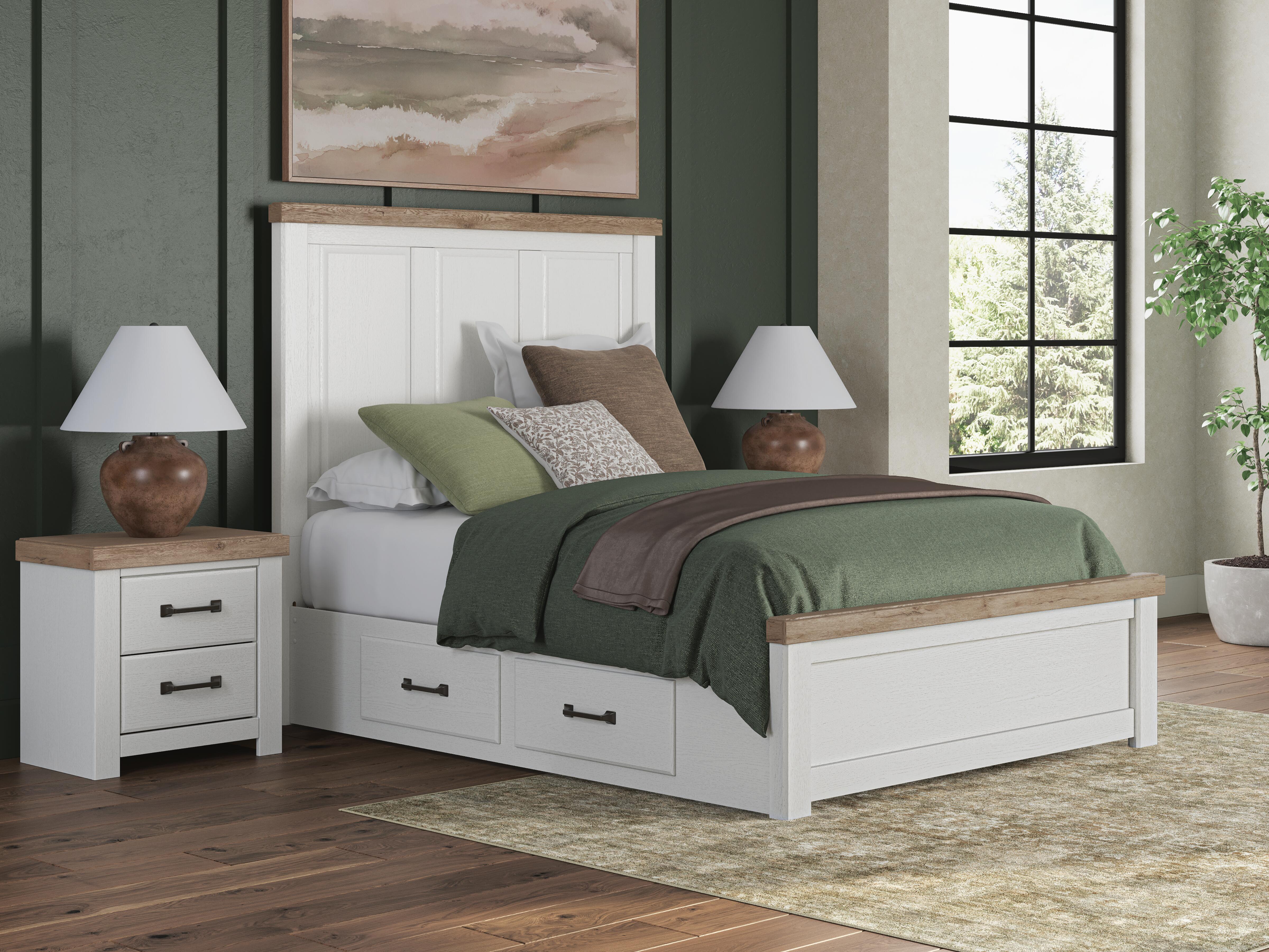Hoover Furniture Outlet - Ashley Furniture - Savonport Queen Panel Bed with Storage - Queen Panel Bed with Storage - B4615B14
