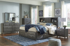 Hoover Furniture Outlet - Ashley Furniture - Caitbrook Queen Storage Bed, Dresser, Mirror, Chest and 2 Nightstands - Queen Storage Bed, Dresser, Mirror, Chest and 2 Nightstands - B476B26