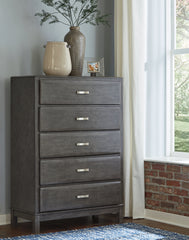 Hoover Furniture Outlet - Ashley Furniture - Caitbrook Chest of Drawers - Five Drawer Chest / Gray - B476-46