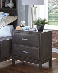 Hoover Furniture Outlet - Ashley Furniture - Caitbrook Nightstand - Two Drawer Night Stand / Gray - B476-92