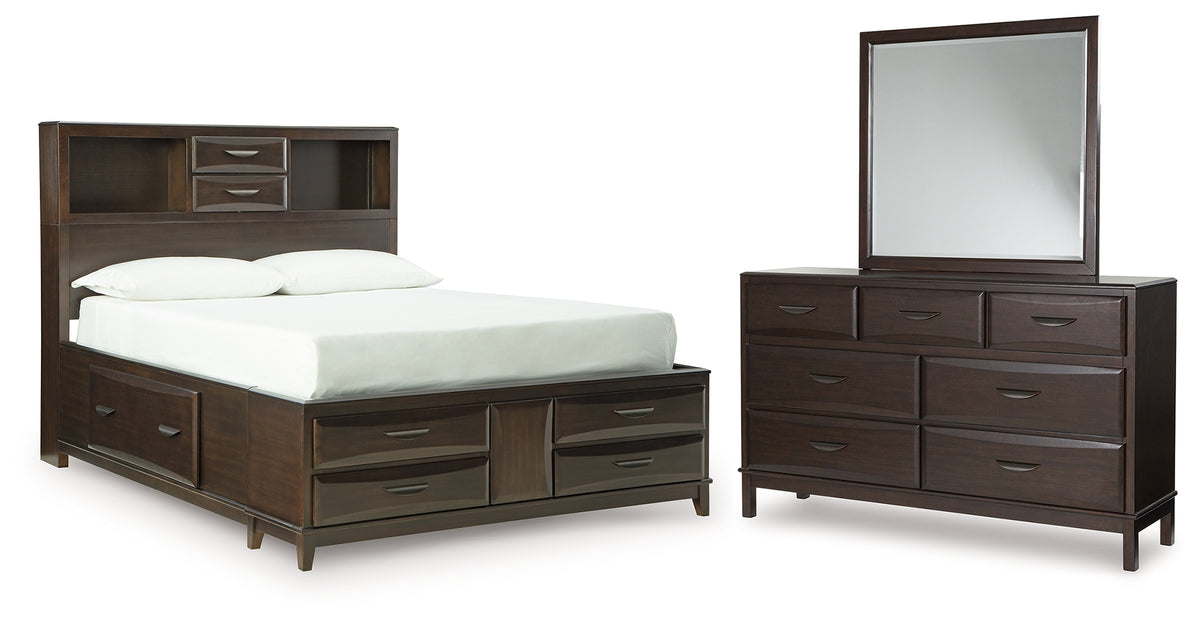 Hoover Furniture Outlet - Ashley Furniture - Vanmore Queen Storage Bed, Dresser and Mirror - Queen Storage Bed, Dresser and Mirror - B479B3