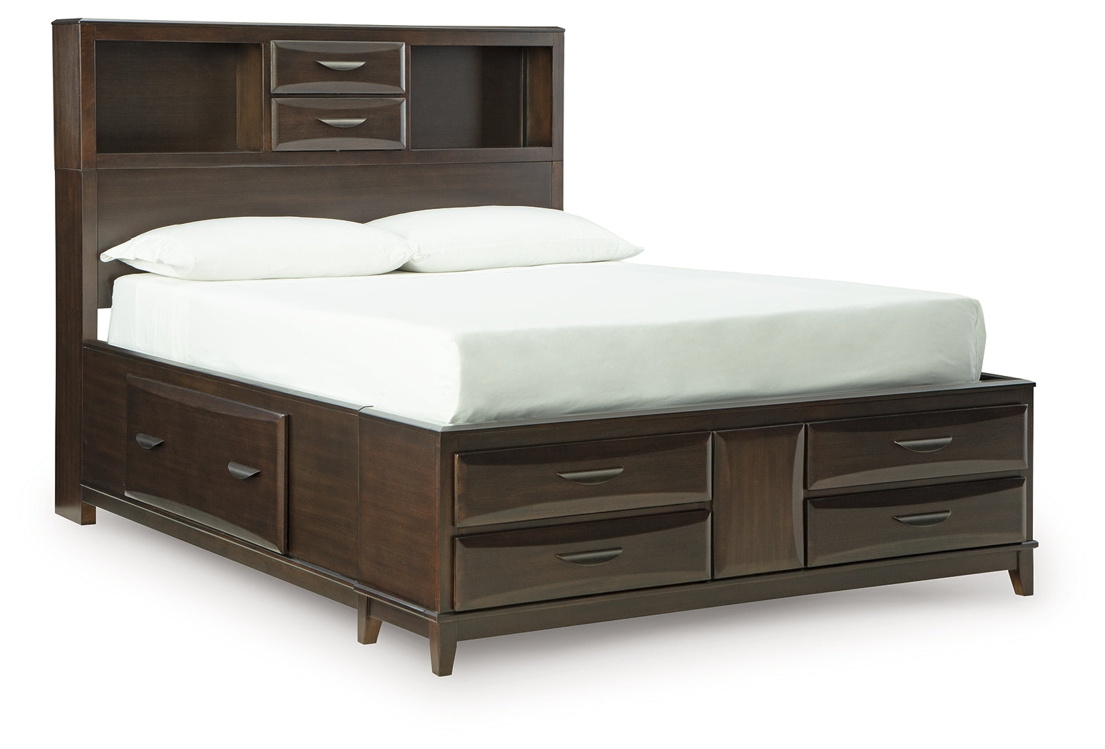 Hoover Furniture Outlet - Ashley Furniture - Vanmore Full Storage Bed - Full Storage Bed / Dark Brown - B479B4