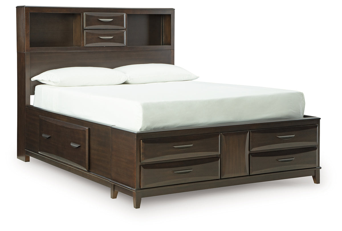 Hoover Furniture Outlet - Ashley Furniture - Vanmore Full Storage Bed - Full Storage Bed / Dark Brown - B479B4