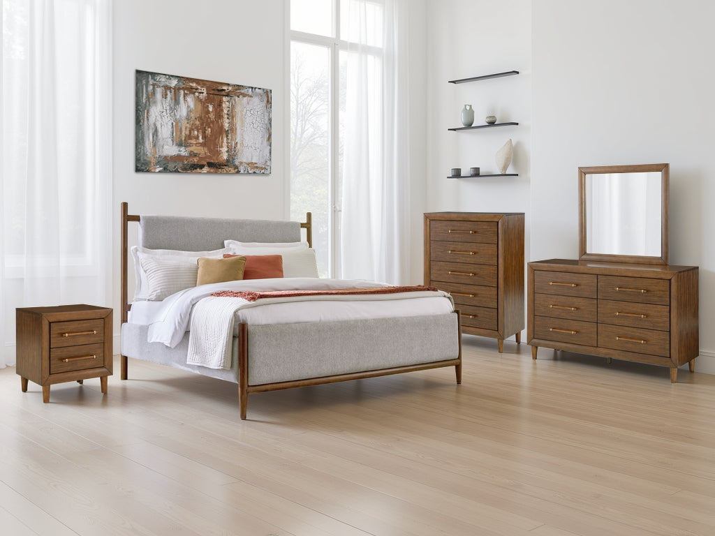 Hoover Furniture Outlet - Ashley Furniture - Lyncott Queen Upholstered Panel Bed - Queen Upholstered Panel Bed - B615B2
